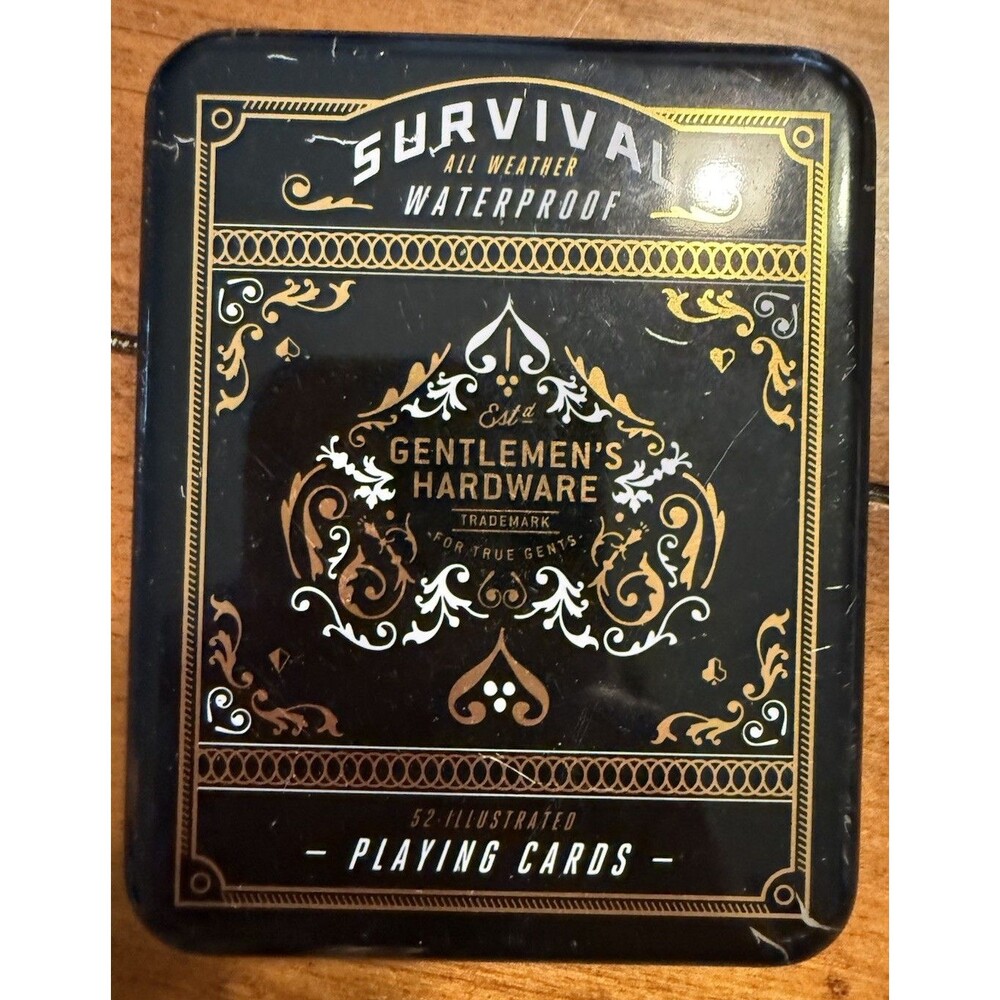 2018 Gentleman's Hardware Survival Playing Cards Tips In Tin Waterproof Gents